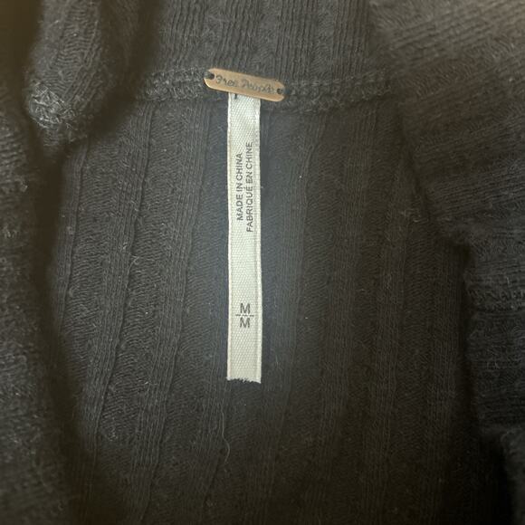 FREE PEOPLE Mixed Cuff Mock Neck Ribbed Knit Sweater Modern Boho Indie Sz M - Picture 3 of 6